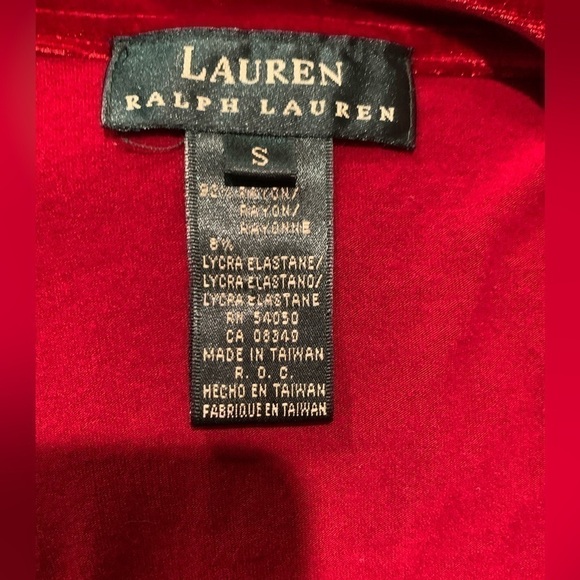 Lauren by Ralph Lauren velvet trimmed top size small GUC - Picture 5 of 6